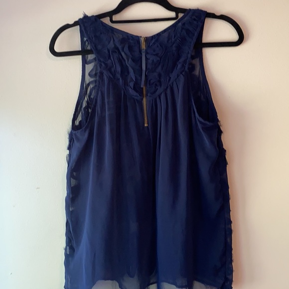 Sheer navy appliqué camisole - Picture 3 of 4
